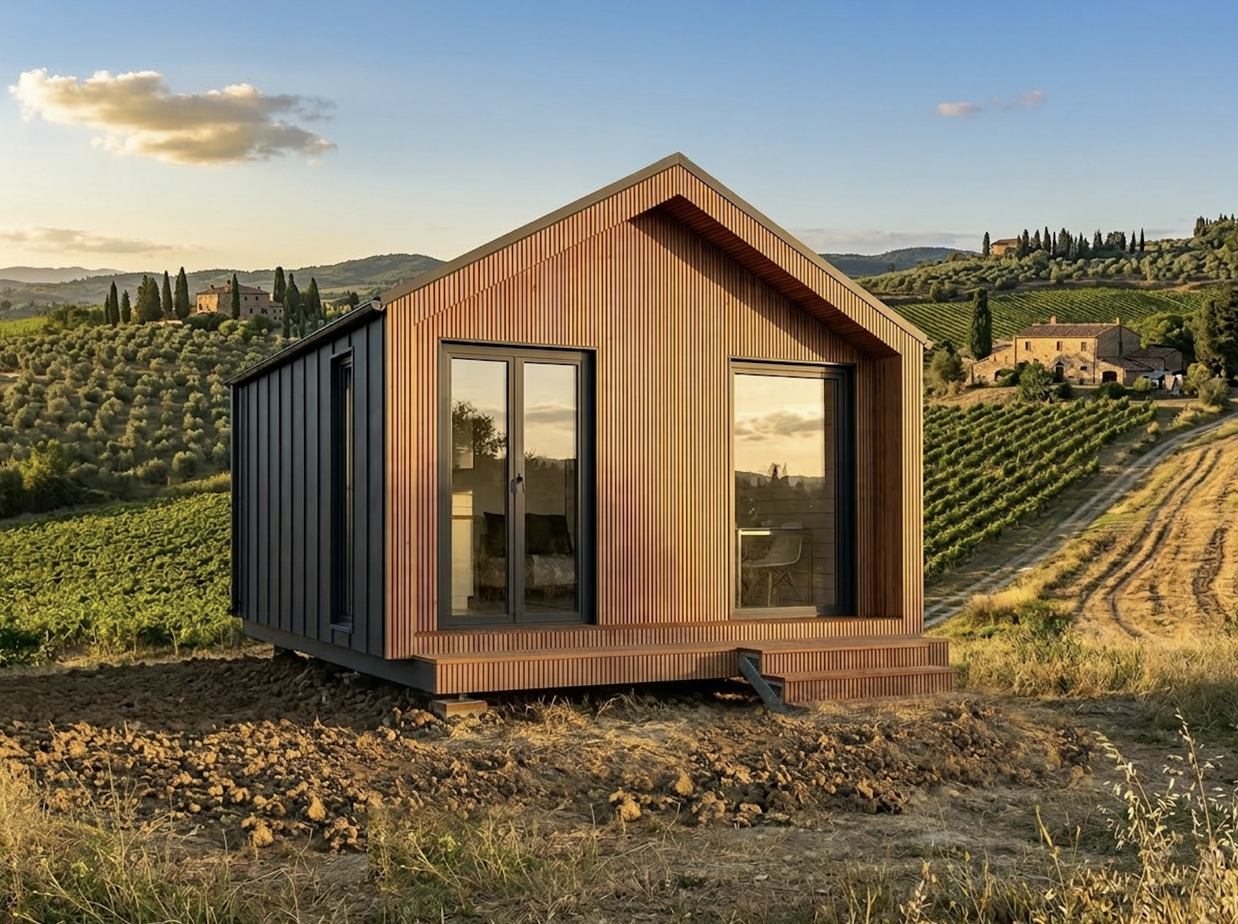 tiny house su telaio per terreni agricoli