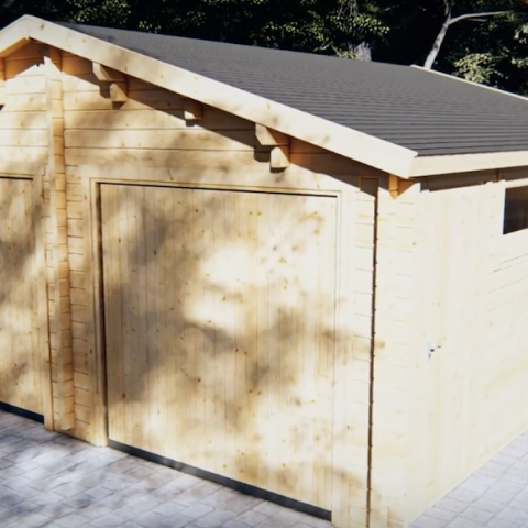 garage in legno, box auto legno, garage prefabbricato, garage blockhouse