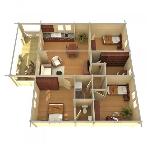 chalet in legno, casette abitabili, caprera