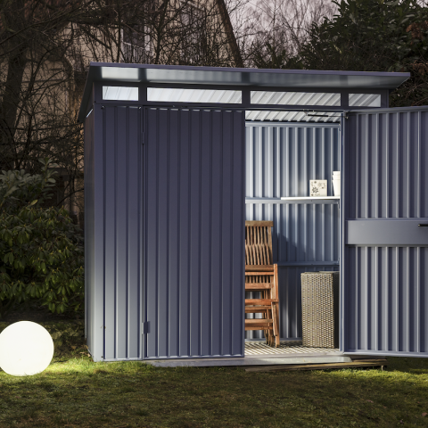 casetta giardino metallo lamiera hormann, porta attrezzi metallo lamiera