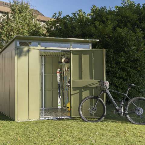 casetta giardino metallo lamiera hormann, porta attrezzi metallo lamiera