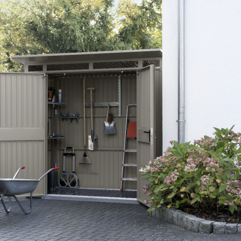 casetta giardino metallo lamiera hormann, porta attrezzi metallo lamiera