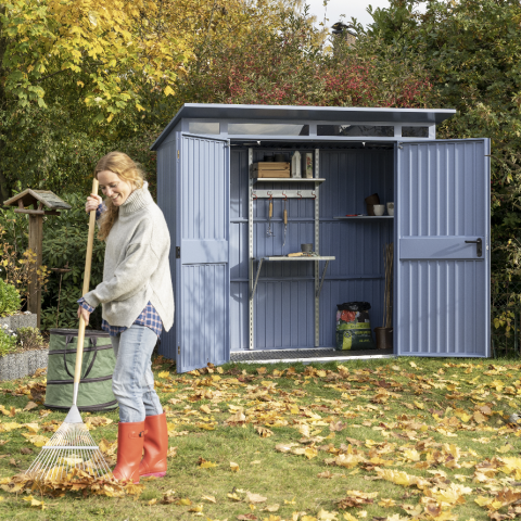 casetta giardino metallo lamiera hormann, porta attrezzi metallo lamiera