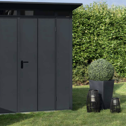 casetta giardino metallo lamiera hormann, porta attrezzi metallo lamiera