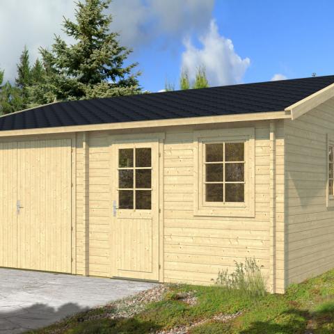 garage doppio in legno, box auto legno, garage prefabbricato, garage blockhouse