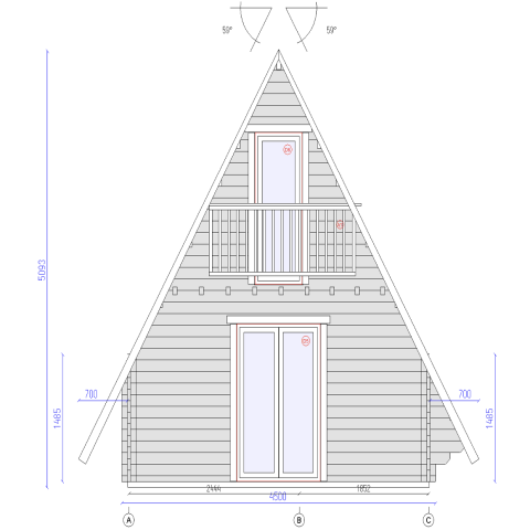 casa A FRAME abitabile, tiny home A-FRAME, casette italia