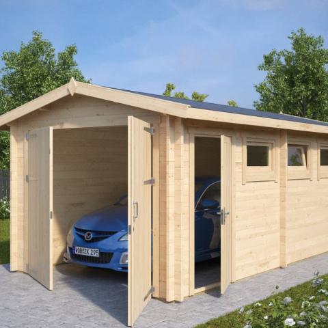 garage in legno, box auto legno, garage prefabbricato, garage blockhouse